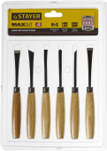 STAYER MaxCut 6 предм, набор фигурных стамесок-резцов по дереву (1832-H6)