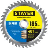 STAYER Expert, 185 x 30/20 мм, 40Т, точный рез, пильный диск по дереву (3682-185-30-40)